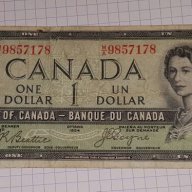 $CA 1 1954год.One Dollar Canadian Devil's Face Bank of Canada Beattie  Coyne, снимка 2 - Нумизматика и бонистика - 15844880