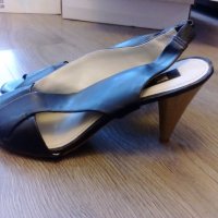 Елегантни тъмносини обувки , снимка 1 - Дамски обувки на ток - 24698475