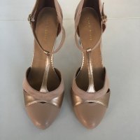Естествена кожа бежови обувки mint&berry номер 39, снимка 4 - Дамски обувки на ток - 24785660