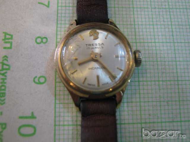 Часовник швейцарски дамски "TRESSA" позлатен, снимка 1