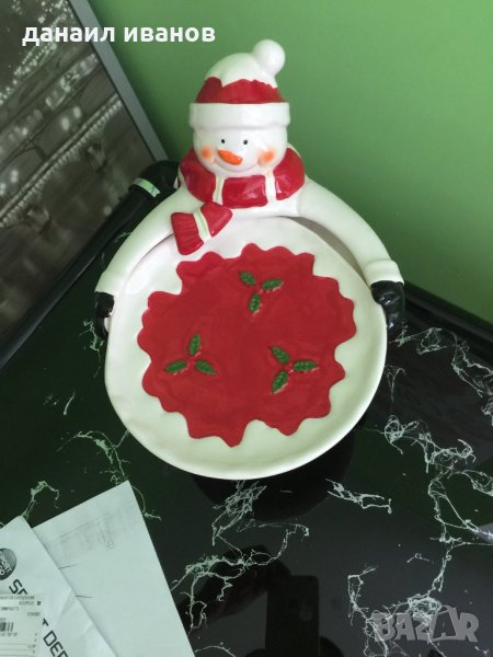 керамичен снежко плато, снимка 1