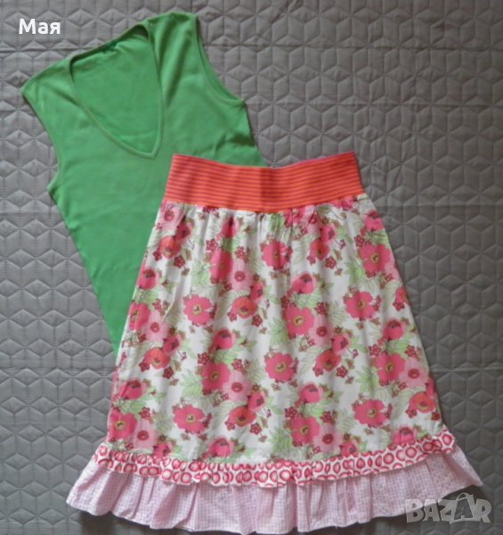 Дамски сет ефектна пола и потник Benetton, снимка 1