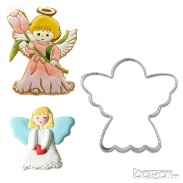 ангел ангелче метална форма резец украса бисквитки фондан кръщене, снимка 1