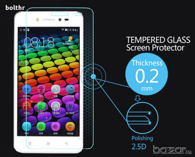 УДАРОУСТОЙЧИВ СКРИЙН ПРОТЕКТОР TEMPERED GLASS ЗА LENOVO S90, снимка 1