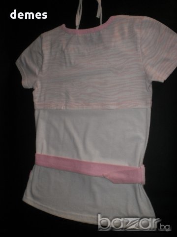 Туника с коланче в бяло и розово за 10-годишно момиче, снимка 2 - Детски Блузи и туники - 11129324