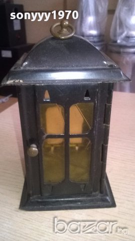 Фенер-метален-17х10х10см-внос швеицария, снимка 8 - Антикварни и старинни предмети - 17868797