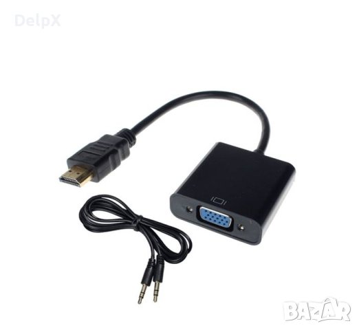 Кабел с конвертор HDMI(м)/VGA 0,3m, снимка 1