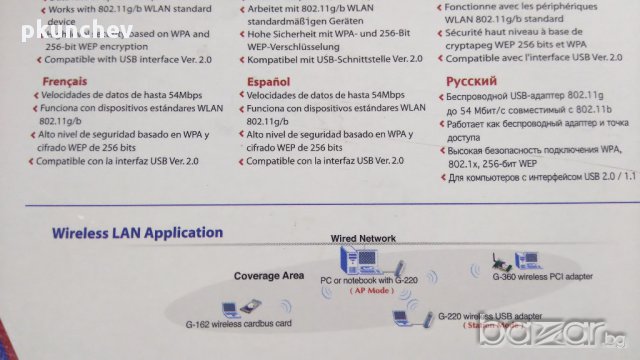 118 Wi-Fi адаптер ZyXEL G-220, снимка 7 - Мрежови адаптери - 13870650