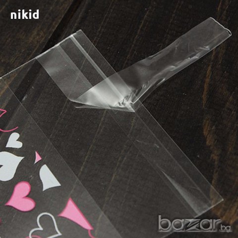 50 прозрачни на сърца сърце опаковъчни пликчета торбички за дребни сладки или др. подаръци, снимка 3 - Други - 15159236