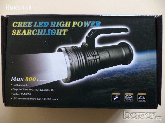Акумулаторен  LED лед Фенер BL-T801 800 Lumens, снимка 4 - Други спортове - 9005280
