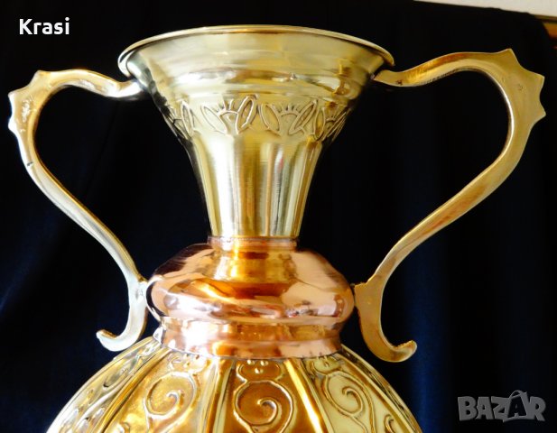 Медна ваза,медна кана,амфора 1.6 кг., снимка 5 - Антикварни и старинни предмети - 24713257