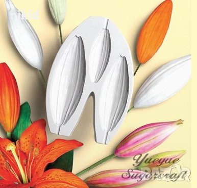 3 релефни листа листо за Кала Лилиум силиконов молд форма за декорация и украса торта фондан шоколад, снимка 3 - Форми - 26125133