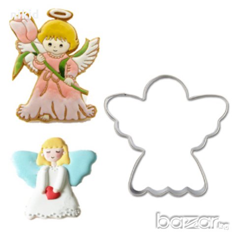 ангел ангелче метална форма резец украса бисквитки фондан кръщене