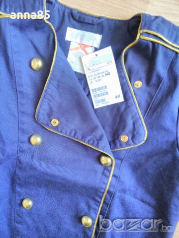 НОВО Тъмно синя връхна дреха ”H&M” 134/140 см, снимка 2 - Детски якета и елеци - 20054763