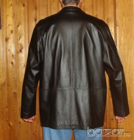 Стилно мъжко кожено сако, XXL   , снимка 2 - Сака - 16373901