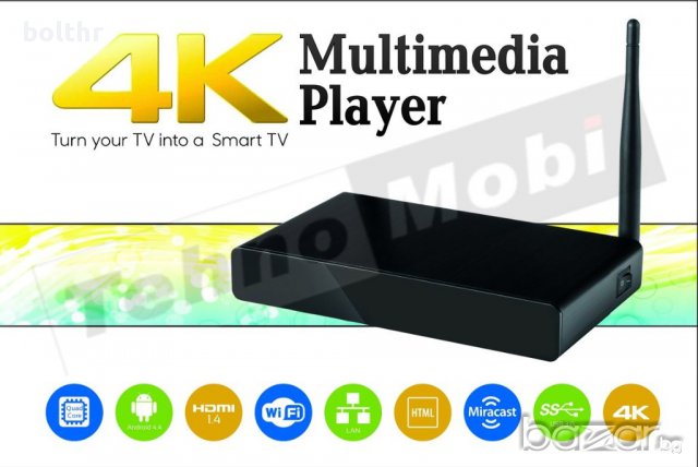4K FULL HD ANDROID MEDIA PLAYER, снимка 1 - Плейъри, домашно кино, прожектори - 11915001