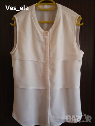 Бял памучен топ / риза, снимка 1 - Ризи - 25775779