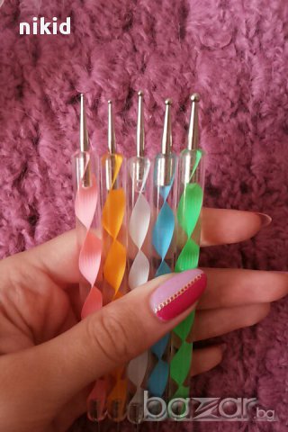 Комплект инструменти за точки 5 бр точкатори за маникюр нокти декорация двустранни , снимка 2 - Продукти за маникюр - 15570551