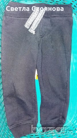 2-3г 98см  Панталони тип спортна долница Материя памук, лека вата Цвят тъмно синьо без следи от упот, снимка 1