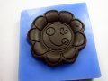 усмихнато слънчево цвете слънце силиконова форма молд  фондан украса торта декорация мъфини шоколад