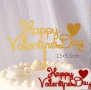 Свети Валентин Happy Valentine's Day червен  златист твърд топер декор украса за торта, снимка 1 - Други - 24295101