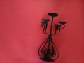 Английски Стар Ретро Метален Свещник-5 Свещи-39см, снимка 1 - Антикварни и старинни предмети - 24254822