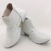 Дамски обувки Botineli White/silver, снимка 1 - Дамски боти - 25113658