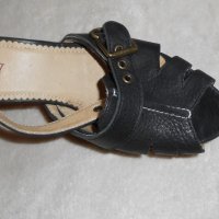 Оригинални черни кожени сандали на платформа Replay, снимка 4 - Сандали - 21214751