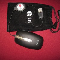 LG мишка за лаптоп в оригинална кесийка от плюш с лого, снимка 1 - Клавиатури и мишки - 18802640