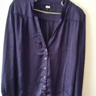 Ефирна блуза турско- синя, снимка 1 - Блузи с дълъг ръкав и пуловери - 17491852