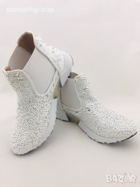 Дамски обувки Botineli White/silver, снимка 1