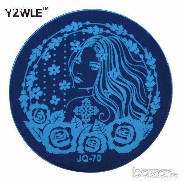 кръгла плочка / щампа шаблон за печат на нокти JQ-70, снимка 1