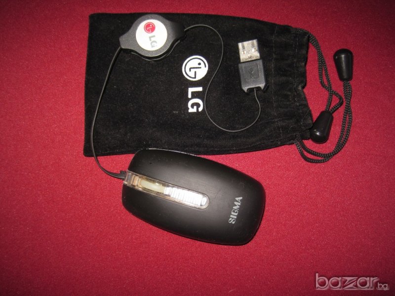 LG мишка за лаптоп в оригинална кесийка от плюш с лого, снимка 1
