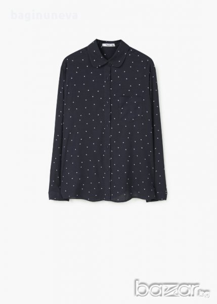 Нова дамска черна риза със звездички на Mango- размер -М-Л, снимка 1