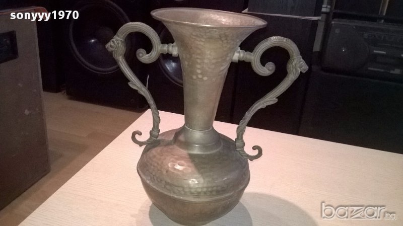 Амфора 32/29см-дръжки с лъвчета-внос швеицария, снимка 1