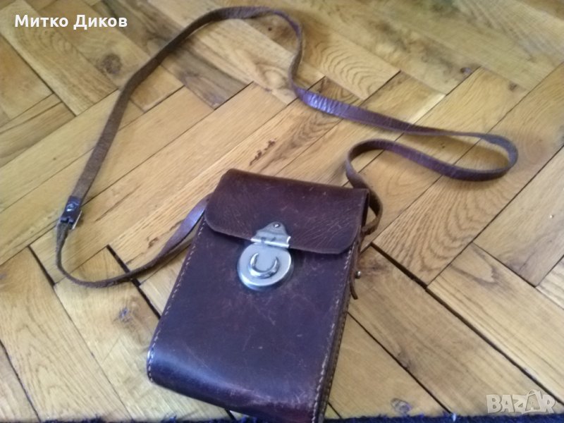 Чанта за през рамо естествена кожа 170х105 х70мм-за мобилен и друго, снимка 1