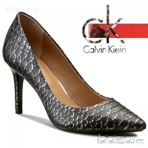 ПРОМО 🍊 CALVIN KLEIN 39 номер 🍊 Оригинални дамски обувки с шагрен от естествена кожа нови с кутия, снимка 8 - Дамски обувки на ток - 21363987