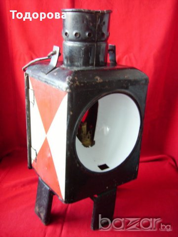Старинен немски железничарски фенер с емайлиран рефлектор., снимка 3 - Антикварни и старинни предмети - 16632176