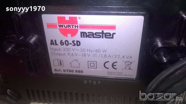 wurth master al-60sd-germany-9.6-18v charger-внос швеицария, снимка 12 - Други инструменти - 19066192