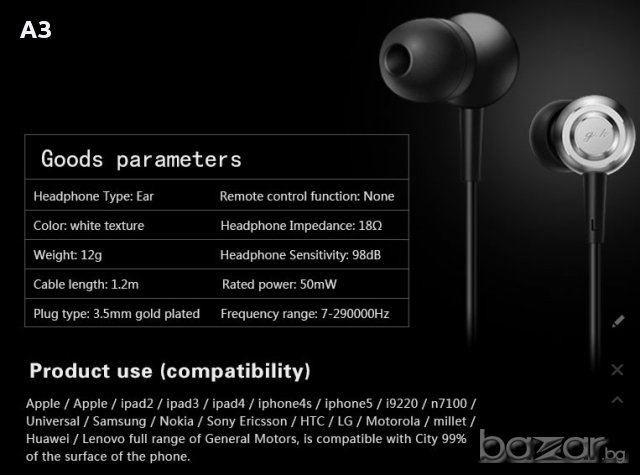Продавам висококачествени слушалки earphones C56r, снимка 4 - Слушалки и портативни колонки - 16061623