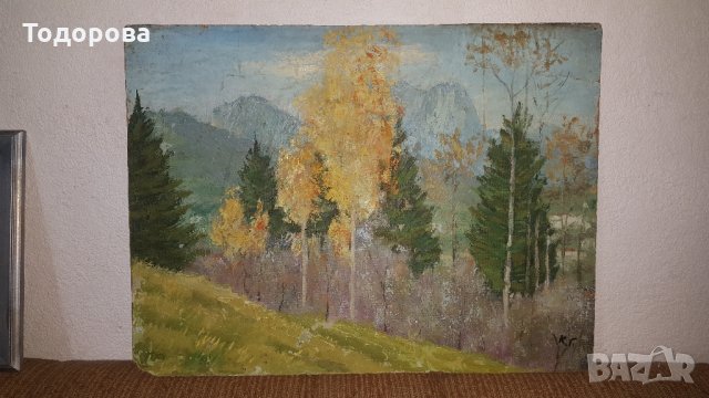 Стара авторска картина, снимка 3 - Картини - 24631595
