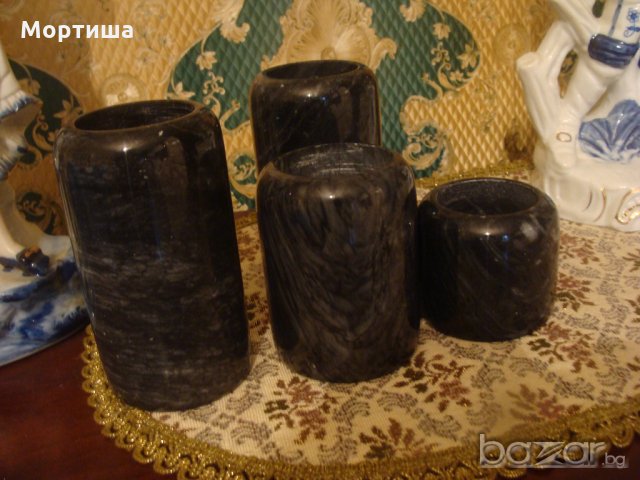   Комплект мраморни свещници , снимка 1 - Декорация за дома - 18622616