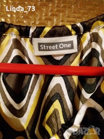 Дам.туника-блуза-"Street One"-/полиестер/-сатен,цвят-шарена. Закупена от Германия., снимка 3 - Туники - 21981186
