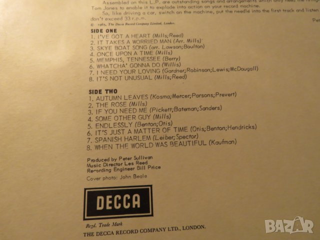 Грамофона плоча Том Джоунс, TOM JONES  - изд. 1965 г. , снимка 3 - Грамофонни плочи - 23220189