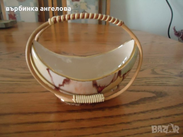 Кошничка от керамика и дърво, снимка 8 - Декорация за дома - 21574138