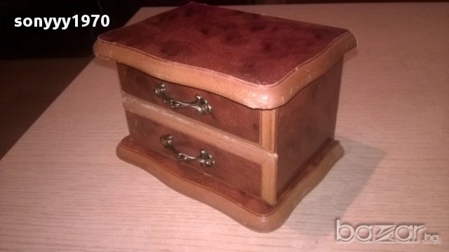 Ретро кутия за бижута-14х10х9см-внос швеицария, снимка 3 - Антикварни и старинни предмети - 16798699