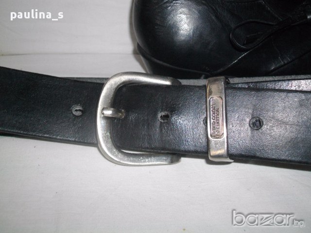 Черен колан "United Colours of Benetton"- genuine leather/ колан от естествена кожа, снимка 4 - Колани - 14579609