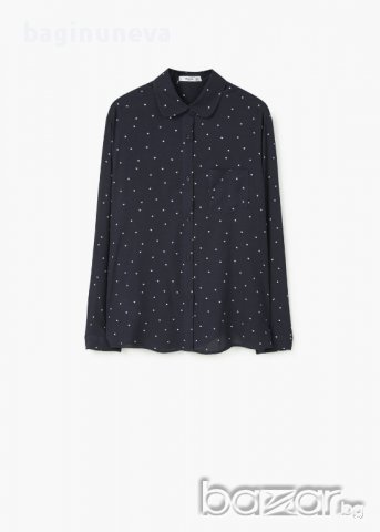 Нова дамска черна риза със звездички на Mango- размер -М-Л