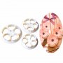 3 бр малки кръга форми роза резци пластмасови за направа на цвете от фондан украса торта форма резец, снимка 1 - Форми - 19325290