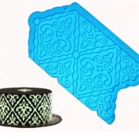 3 вид Дамаска съединяващ силиконов молд форма дантела мотиви борд орнамент фондан шоколад, снимка 1 - Форми - 23101738